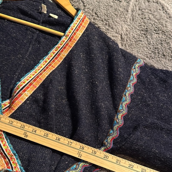 MOTH~ANTHROPOLOGIE Ribbon Trimmed Hippie Bohemian Wrap Sweater Size L - Picture 12 of 15
